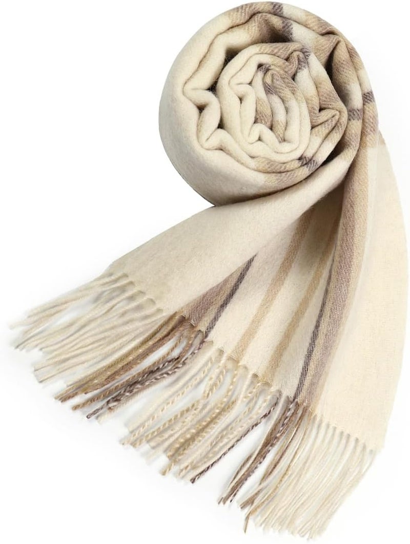 SKNSOFT Winter Wool Plaid Scarf for Men,Women Fashion Tartan Wrap Checkered Scarves - Image 4
